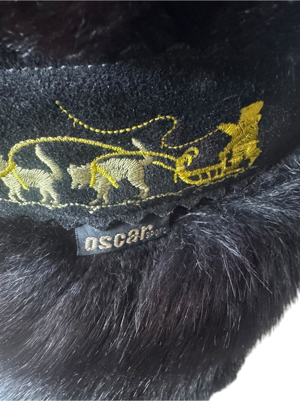 Oscar Sport Winna Black Fur Boots Italy Embroidered Winter Boots EU38 - Picture 4 of 8